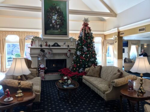 room with christmas tree