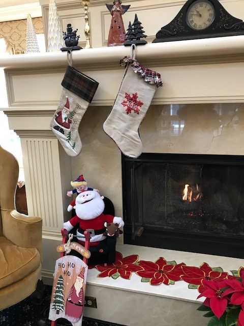 stockings on fireplace